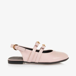 Versace-Розовые туфли-лодочки Medusa из лакированной кожи | Childrensalon Outlet