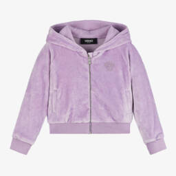 Versace-Girls Lilac Velvet Hoodie | Childrensalon Outlet
