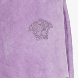 Versace-Girls Lilac Velvet Trousers | Childrensalon Outlet