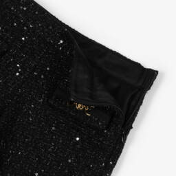 Versace-Роскошные черные твидовые шорты с блеском для девочек | Childrensalon Outlet