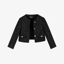 Versace-Роскошный блестящий твидовый жакет для девочек | Childrensalon Outlet