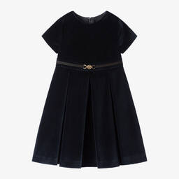 Versace-فستان مخمل لون كحلي | Childrensalon Outlet