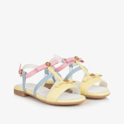 Versace-Летние кожаные сандалии пастельных тонов для девочек | Childrensalon Outlet