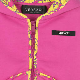 Versace-Girls Pink Cotton Barocco Tracksuit | Childrensalon Outlet