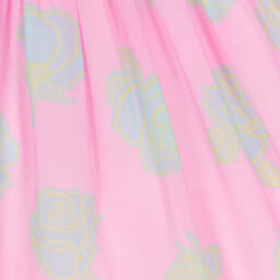 Versace-Girls Pink Georgette Silk Dress | Childrensalon Outlet