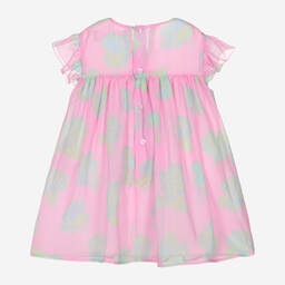 Versace-Girls Pink Georgette Silk Dress | Childrensalon Outlet