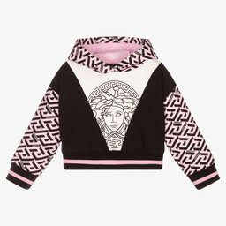 Versace-Girls Pink Greca Medusa Hoodie | Childrensalon Outlet
