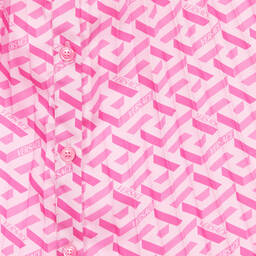 Versace-فستان شيفون لون زهري بنقشة غريسا | Childrensalon Outlet