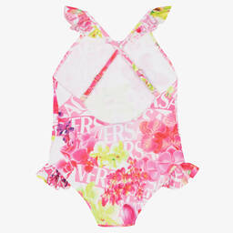 Versace-Розовый купальник с орхидеями | Childrensalon Outlet