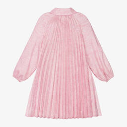 Versace-Girls Pink Pleated Barocco Dress | Childrensalon Outlet