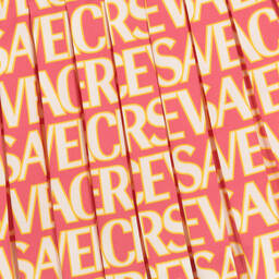 Versace-تنورة بكسرات تويل لون زهري | Childrensalon Outlet