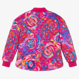 Versace-Розовая стеганая куртка для девочек | Childrensalon Outlet