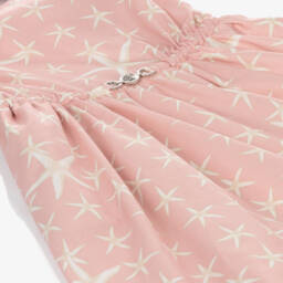 Versace-Розовое платье из хлопка с морскими звездами | Childrensalon Outlet