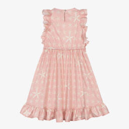 Versace-Розовое платье из хлопка с морскими звездами | Childrensalon Outlet