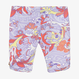 Versace-Короткие фиолетовые легинсы для девочек | Childrensalon Outlet