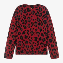 Versace-Girls Scarlet Leopard Wool Jumper | Childrensalon Outlet