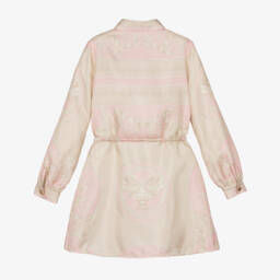 Versace-Girls Silk Baroque Pink Dress | Childrensalon Outlet