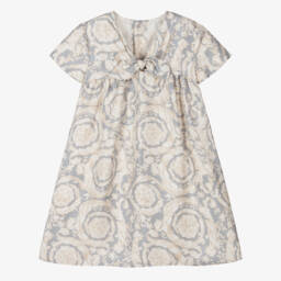 Versace-Шелковое платье с барочным изяществом для девочек | Childrensalon Outlet