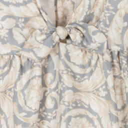 Versace-Шелковое платье с барочным изяществом для девочек | Childrensalon Outlet