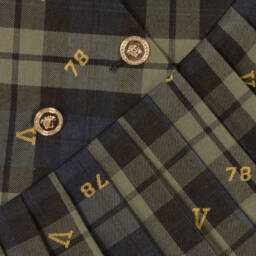 Versace-Girls Tartan Jacquard Cotton Dress | Childrensalon Outlet