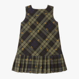 Versace-Girls Tartan Jacquard Cotton Dress | Childrensalon Outlet