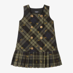 Versace-Girls Tartan Jacquard Cotton Dress | Childrensalon Outlet