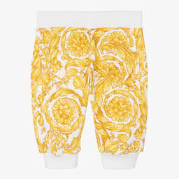 Versace-Бело-золотистые джоггеры с принтом Barocco | Childrensalon Outlet