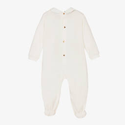 Versace-بيبي غرو قطن جيرسي لون أبيض وزهري للمولودات | Childrensalon Outlet