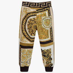 Versace-Gold Barocco Cotton Joggers | Childrensalon Outlet