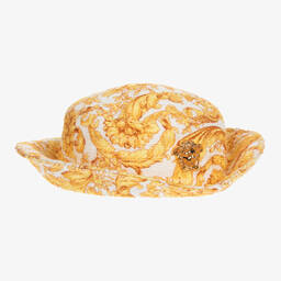 Versace-Gold Baroque Sun Hat | Childrensalon Outlet