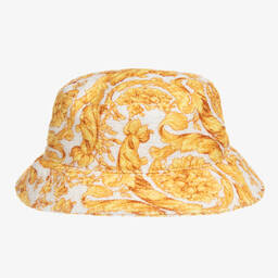 Versace-Gold Baroque Sun Hat | Childrensalon Outlet