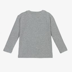 Versace-توب أطفال ولادي قطن جيرسي لون رمادي | Childrensalon Outlet