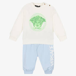 Versace-Кремово-голубой спортивный костюм Medusa | Childrensalon Outlet