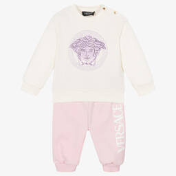 Versace Ivory Blue Medusa Tracksuit Childrensalon Outlet