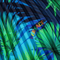 Versace-Jungle Leaf Print Silk Dress | Childrensalon Outlet