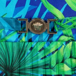 Versace-Jungle Leaf Print Silk Dress | Childrensalon Outlet