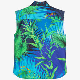 Versace-Jungle Leaf Print Silk Shirt | Childrensalon Outlet