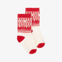 Versace-Junior Boys Red Knit Pattern Socks | Childrensalon Outlet