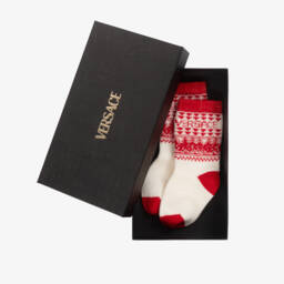 Versace-Junior Boys Red Knit Pattern Socks | Childrensalon Outlet