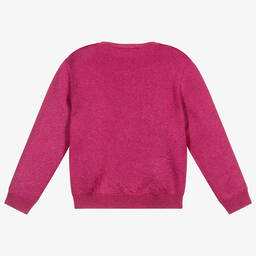 Versace-Pink Glitter Logo Sweater | Childrensalon Outlet