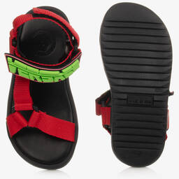 Versace-Red Velcro Sandals | Childrensalon Outlet