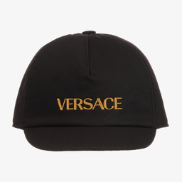 Versace-Teen Black Cotton Logo Cap | Childrensalon Outlet