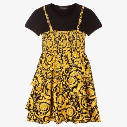 Versace-Teen Black & Gold Dress | Childrensalon Outlet