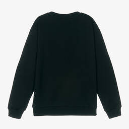 Versace-سويتشيرت تينز قطن لون أسود بنقشة ميدوسا | Childrensalon Outlet