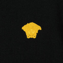 Versace-بلوفر صوف محبوك لون أسود | Childrensalon Outlet