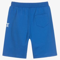 Versace-Синие хлопковые шорты с принтом Greca для подростков | Childrensalon Outlet