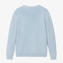 Versace-Teen Blue Cotton Knit Sweater | Childrensalon Outlet