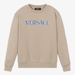 Versace-Бежевый хлопковый свитшот для мальчиков-подростков | Childrensalon Outlet