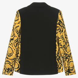 Versace-Teen Boys Black & Gold Barocco Blazer | Childrensalon Outlet