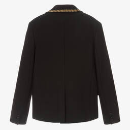 Versace-جاكيت بلايزر لون أسود وذهبي تينز ولادي | Childrensalon Outlet